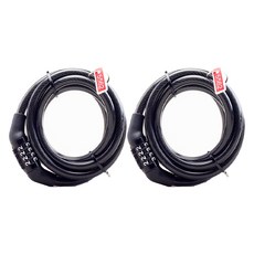 아이예스 강철 와이어 자전거 번호키 자물쇠 잠금장치 IY-LOCK1, 블랙, 2개