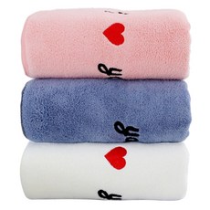 Alwaysleely 刺繡字母超細纖維毛巾 3件組 TSP1553, 1套, No 2