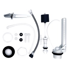 靜音側面下水馬桶零件組, 1套, 測案式沖水按鈕, 混合色