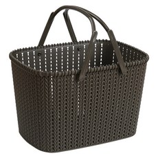 PEONIST 仿藤編手提浴室收納籃, 摩卡色