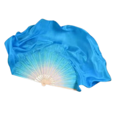 Marketpia 傳統扇舞漸層絲綢舞蹈扇 飄帶 20cm, 1個, A款