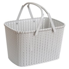 PEONIST 仿藤編手提浴室收納籃, 灰色