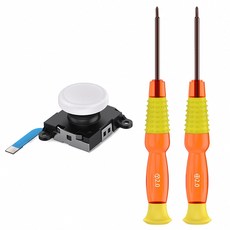 SPACE SHIELD 任天堂 Switch Joy-Con 類比搖桿模組 + 專用螺絲起子 2件組, 單品, 白色, 1組