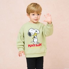 milkmile Peanuts 兒童款 Snoopy 幸福滿滿 刷毛大學T