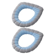 PEONIST 防滑刷毛馬桶坐墊, 2個, 天空藍