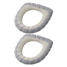 피어니스트 미끄럼방지 기모 변기커버 시트, 베이지, 2개