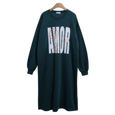 린다샵 서북무 스마일 프린팅 박시 기모 롱 원피스 cpops10145k4a