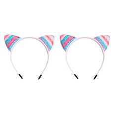 젤루나 트윙클 펄 고양이 귀 축제 파티 놀이동산 머리띠 LH-57, 믹스 C, 2개