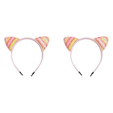 젤루나 트윙클 펄 고양이 귀 축제 파티 놀이동산 머리띠 LH-57, 믹스 A, 2개