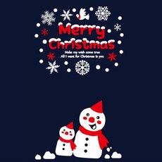 뭉키데코 크리스마스 창문 윈도우 눈꽃스티커 시트지 세트 S4 029 귀요미 눈사람, 화이트 + 레드, 1개