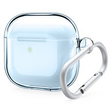 엘라고 클리어 행 케이스, 아쿠아블루, 1개, 에어팟 4