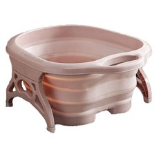 PEONIST 滾輪按摩折疊式浴室半身足浴盆, 粉紅色, 1個