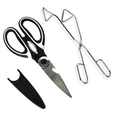 Livingglory 安全蓋剪刀 + 三角夾套組, 1套, 剪刀 + 夾子, 混合顏色