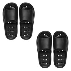 마켓감성 물빠짐 플립 욕실화, 블랙, 2개