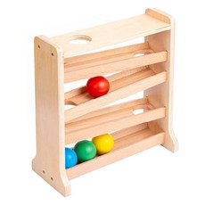 educo 0~3歲 時間軸原木彩色球滾珠軌道, 1個, 混合顏色