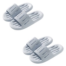 마켓감성 라인 물빠짐 욕실화, 그레이, 2개