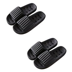 Maket Gamseong 完美排水浴室拖鞋, 黑色, 2個