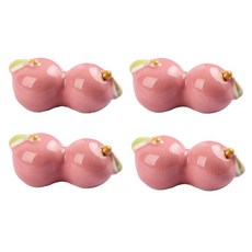 可愛櫻桃陶瓷筷架, 4個, 粉紅色