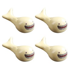可愛鯊魚餐具架, 4個, 米色