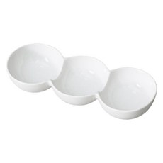 American Road 三格陶瓷分隔醬料碟 RK2251, 白色, 1個