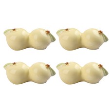 可愛櫻桃陶瓷筷架, 4個, 米色