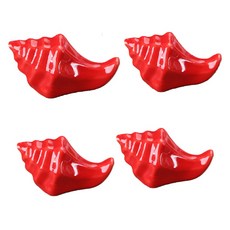 餐桌筷架 海螺設計, 4個, 紅色