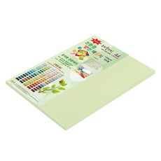 종이문화 뉴씨플레인 얇은 양면색상지 120g No 02 연비취, A4, 40개
