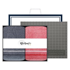 Songwol 松月 感謝E 紙帶 Thank You 禮物 飯店毛巾 2件組 + 購物袋組合 180g 30支精梳棉, 1個, 隨機出貨