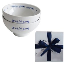 Ma Maison 藍玫瑰湯碗 300ml x 2入 + 禮物盒組, 1套, 混合色