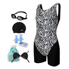 aquatica 女性室內泳衣 AQA69281 + 一般用泳鏡 + 泳帽 + 耳塞 + 內襯胸墊 + 防水袋套組