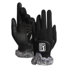 PGA TOUR 男士冬季防滑保暖高爾夫手套組 雙手用, 1套, 黑色