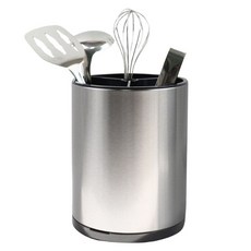 UNIQUE HOUSE HOME DECO 旋轉式不鏽鋼廚具筒, 1個, 黑色 + 銀色