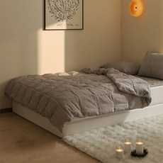 韓國 amante 牛奶燈芯絨超細纖維鋪棉被, 棕色