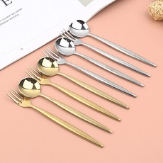 Bogen 蒙布朗皇家帝亞芒餐具4人下午茶組 銀色 金色, 1套, 銀色茶匙 2p + 銀色茶叉 2p + 金色茶匙 2p + 金色茶叉 2p