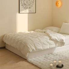 韓國 amante 牛奶燈芯絨超細纖維鋪棉被, 奶油白色