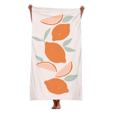 大型沙灘游泳浴巾 90 x 180 cm, 1個, 檸檬