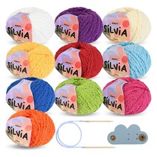 Knitt Sylvia 50g 編織線 10款 + 5mm輪針 + 針管套組, B 基本款, 1套