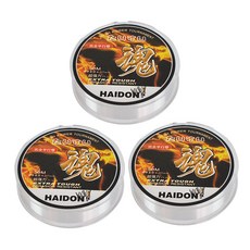 HAIDON 海東 淡水釣魚 魂 尼龍線 50m, 透明, 3個