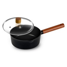 Dream Chef Krem IH感應爐適用陶瓷鈦塗層鍋具 2件組, 1組, 多功能深平底鍋 20cm+玻璃鍋蓋 20cm, 黑色