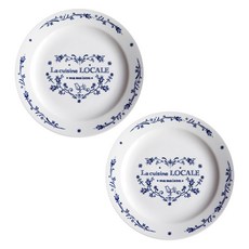 Ma Maison Kitchen 藍玫瑰盤 18cm 2入 + 禮品盒組, 1套, 混合色, 盤子 2入 + 禮品盒