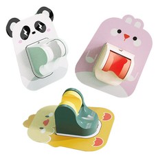 PEONIST 免鑽孔可愛蓮蓬頭支架3件組, 黃色, 粉紅色, 白色