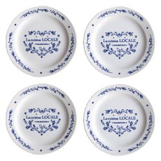 Ma Maison Kitchen 藍玫瑰盤 16cm 4入 + 禮品盒組, 1套, 混合色, 盤子 4入 + 禮品盒