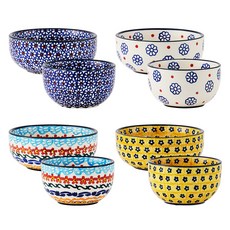 Fabuier Jalipie 空氣餐具 4 件套, 1套, 飯碗4入 + 大碗4入, 混合顏色