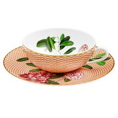 Raynaud Limoges Tresor Fleuri 米色茶杯 + 茶碟組, 1套, 混合色