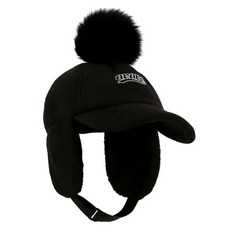 AVAVE 毛球翻蓋防寒高爾夫球帽, 黑色, 1個