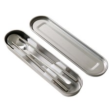 plala 靜音不鏽鋼湯筷 + 筷架 + 收納盒組, 銀色, 1套, 湯匙 + 筷子 + 筷架 + 收納盒