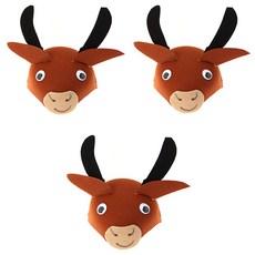 Party09 不織布動物帽, 黃牛, 3個