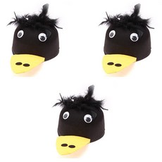 파티공구 부직포 동물모자, 까마귀, 3개
