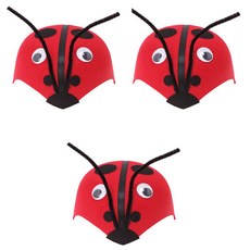 파티공구 부직포 동물모자, 무당벌레, 3개