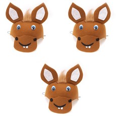 Party09 不織布動物帽, 棕馬, 3個